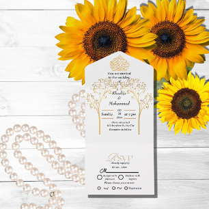 Elegante, moderne islamische Hochzeit Alles in all One Einladung