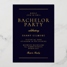 Elegante moderne Junggesellenparty Schwarz & Gold