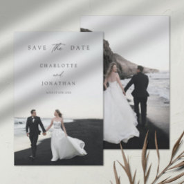 Elegante moderne Kalligrafie 2 Fotos Hochzeit Save The Date