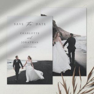 Elegante moderne Kalligrafie 2 Fotos Hochzeit Save The Date