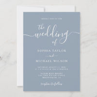 Elegante moderne Kalligrafie Dusty Blue Wedding