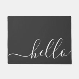 Elegante moderne Kalligrafie, grau-weiß hello Fußmatte