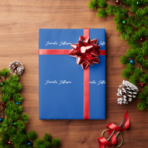 Elegante moderne Kalligrafie Name professionell Bl Geschenkpapier