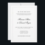 Elegante moderne Kalligrafie Script White Wedding Einladung<br><div class="desc">Elegante, minimalistische Einladungs-Karte, in einem modernen, einfachen Design, mit dem Namen eines Bräutigams in einer stilvollen Kalligraphieskripttypografie, gepaart mit traditioneller Formulierung für ein elegantes, raffiniertes Gefühl in klassisch schwarz-weiß. Eine Hochzeit planen oder nach Ideen suchen? Dieses Design ist perfekt für ein frisch verlobtes Paar, das ein wunderschönes und einzigartiges Einladungs-Set...</div>