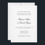 Elegante moderne Kalligrafie Script White Wedding Einladung<br><div class="desc">Elegante, minimalistische Einladungs-Karte, in einem modernen, einfachen Design, mit dem Namen eines Bräutigams in einer stilvollen Kalligraphieskripttypografie, gepaart mit traditioneller Formulierung für ein elegantes, raffiniertes Gefühl in klassisch schwarz-weiß. Eine Hochzeit planen oder nach Ideen suchen? Dieses Design ist perfekt für ein frisch verlobtes Paar, das ein wunderschönes und einzigartiges Einladungs-Set...</div>