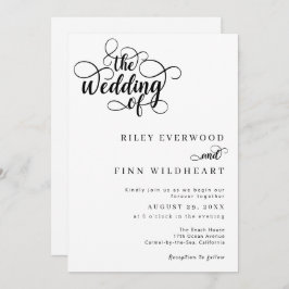 Elegante moderne Kalligrafie-Skripte Hochzeit Einladung