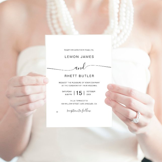 Elegante moderne Kalligraphie Minimalistische Hoch Einladung (Von Creator hochgeladen)