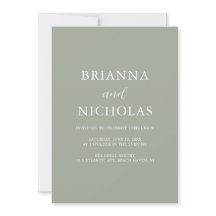 Elegante Moderne Kalligraphie Sage Green Wedding
