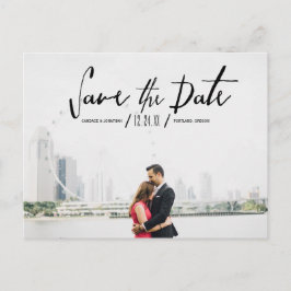 Elegante moderne Kalligraphie Save the Date Ankündigungspostkarte