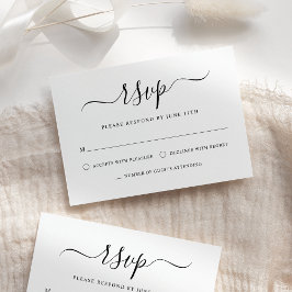 Elegante moderne Kalligraphie Schwarz & Weiß Hochz RSVP Karte