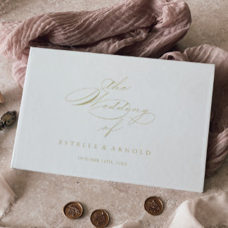 Elegante moderne kalligraphische Hochzeit Gästebuch