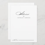 Elegante moderne kalligraphische Hochzeitsberatung Hinweiskarte<br><div class="desc">Diese elegante, moderne kalligraphische Hochzeitsratenkarte ist ideal für eine rustikale Hochzeit. Das schlichte und stilvolle Design zeichnet sich durch klassische und extravagante Schrift-Typografie in Schwarz und Weiß aus. Diese Karten sind ideal für Hochzeiten, Brautparty, Babydusche, Graduiertenfest u.v.m. Personalisieren Sie die Karten mit den Namen der Braut und Bräutigam, den Eltern,...</div>