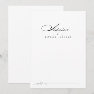 Elegante moderne kalligraphische Hochzeitsberatung Hinweiskarte