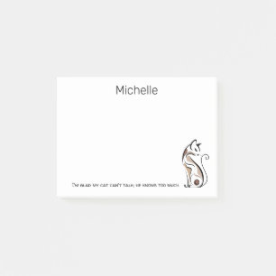 Elegante moderne Katze, Katzenmutter, lustig perso Post-it Klebezettel