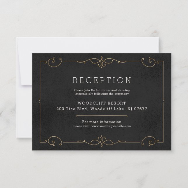 Elegante moderne klassische Hochzeitskarte RSVP Karte (Vorderseite)