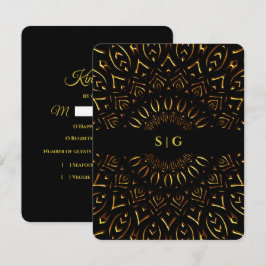 Elegante moderne, klassische RSVP-Karte in Schwarz RSVP Karte