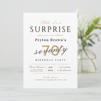 Elegante moderne, klassische Überraschung 70. Gebu Einladung