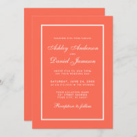 Elegante, moderne Korallen und weiße Hochzeiten Ei