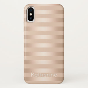 Elegante moderne Küken-Kupfer-Rose gestreift Case-Mate iPhone Hülle