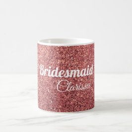 elegante moderne Küken-Rose Gold Glitzer Bridesaid Kaffeetasse