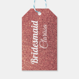 elegante moderne Küken Rose Gold Glitzer Bridesmai Geschenkanhänger