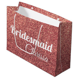 elegante moderne Küken Rose Gold Glitzer Bridesmai Große Geschenktüte