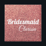 elegante moderne Küken Rose Gold Glitzer Bridesmai Magnet<br><div class="desc">Stilvolles und trendiges Design in Imitate Rose Gold Glitzer.</div>