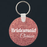 elegante moderne Küken Rose Gold Glitzer Bridesmai Schlüsselanhänger<br><div class="desc">Stilvolles und trendiges Design in Imitate Rose Gold Glitzer.</div>