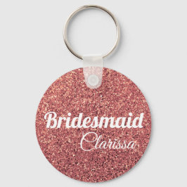 elegante moderne Küken Rose Gold Glitzer Bridesmai Schlüsselanhänger