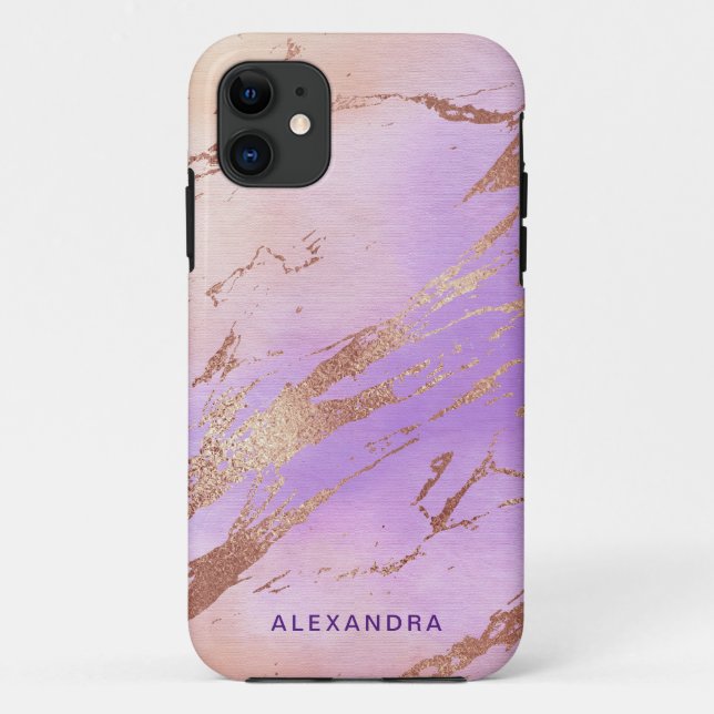 Elegante moderne Küken Rose goldfarben Aquarell fa Case-Mate iPhone Hülle (Rückseite)