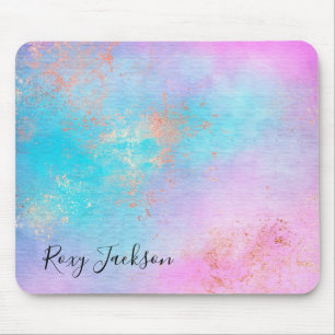Elegante moderne Küken Rose goldfarben Aquarell fa Mousepad