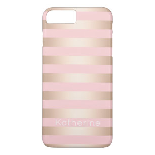 Elegante moderne Küken-Rose, rosa gestreift Case-Mate iPhone Hülle