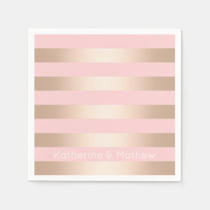 Elegante moderne Küken-Rose, rosa gestreift Serviette