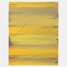 Elegante Moderne Kunst Gelbe Taupe Gray Luxus Klas Fleecedecke