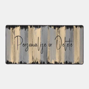 Elegante Moderne Kunst Taupe Silver Gray Luxus Kla Schreibtischunterlage