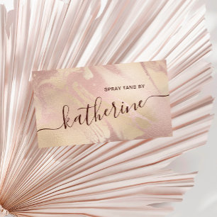 Elegante moderne Kupfersprühtans aus Rose aus Gold Visitenkarte