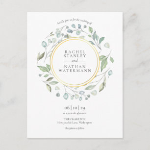 Elegante Moderne Landschaft Garland Einladungspostkarte