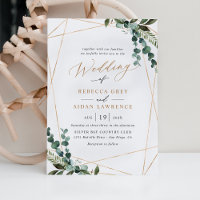Elegante Moderne Landschaft Goldene Hochzeit Einla