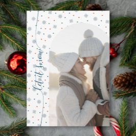 Elegante Moderne Lassen Sie es schneien Foto Feiertagskarte