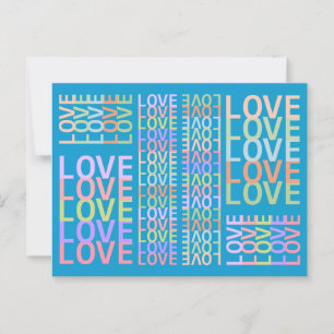 Elegante moderne "LIEBE"-Farben auf der Blue Postc Postkarte