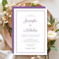 Elegante Moderne Lila Lilac-Script-Hochzeit