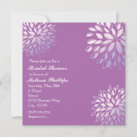 Elegante Moderne Lila Lilac Silvery Floral Einladu