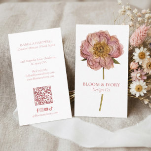 Elegante moderne luxuriöse Wildblumen botanische B Visitenkarte