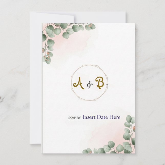 Elegante, moderne Luxus-Hochzeitseinladung | Rose Einladung (Rückseite)