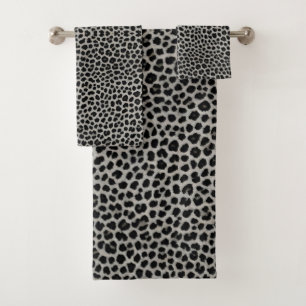 Elegante, moderne Luxus-Kollektion Weißer Leopard Badhandtuch Set