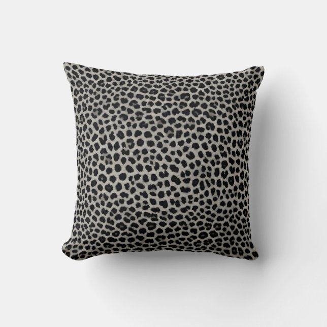 Elegante, moderne Luxus-Kollektion Weißer Leopard Kissen (Vorderseite)