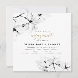 Elegante Moderne Magnolias Hochzeitsstimmung Verlo Einladung