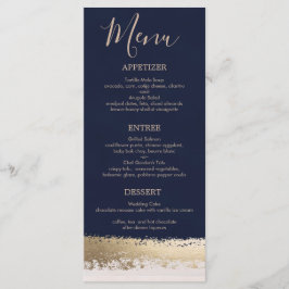 Elegante, moderne, Marine, Gold Foil Wedding Programm