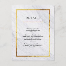 Elegante, moderne Marmor-Gold-Hochzeitsplakatkarte Begleitkarte