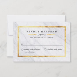 Elegante moderne Marmor- und Gold-RSVP-Karten RSVP Karte